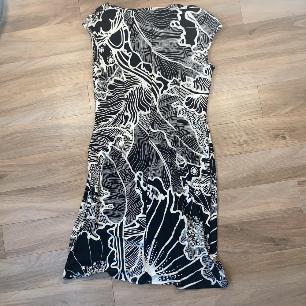 evan picone dress abstract print dress w stretch casual party size 4 - Picture 9 of 14